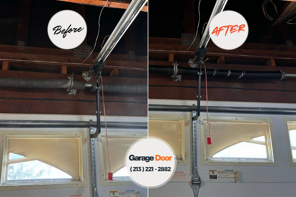 Before and after: garage door repair Washougal, WA